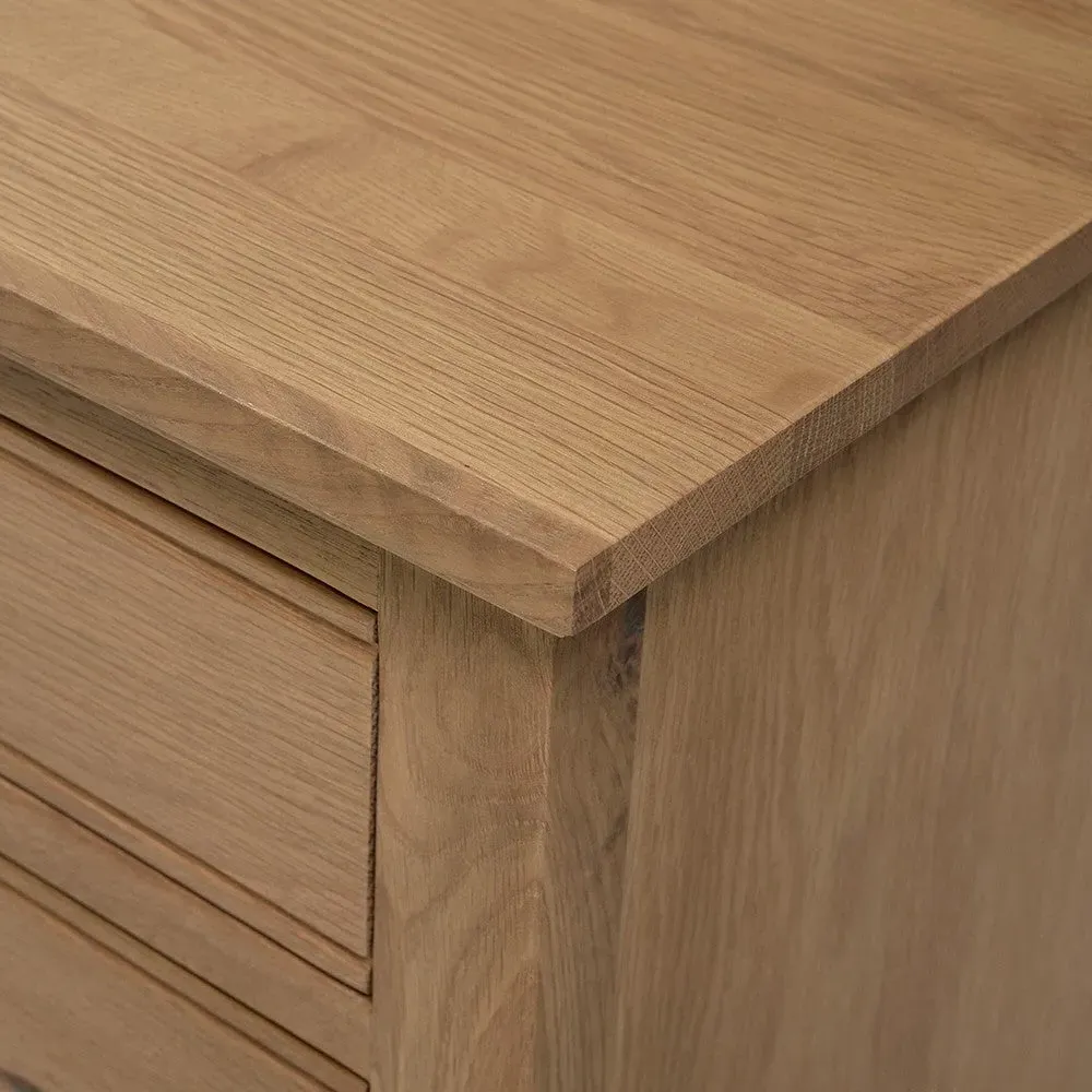 Large 3 Drawer Bedside Table - Brown, Oak