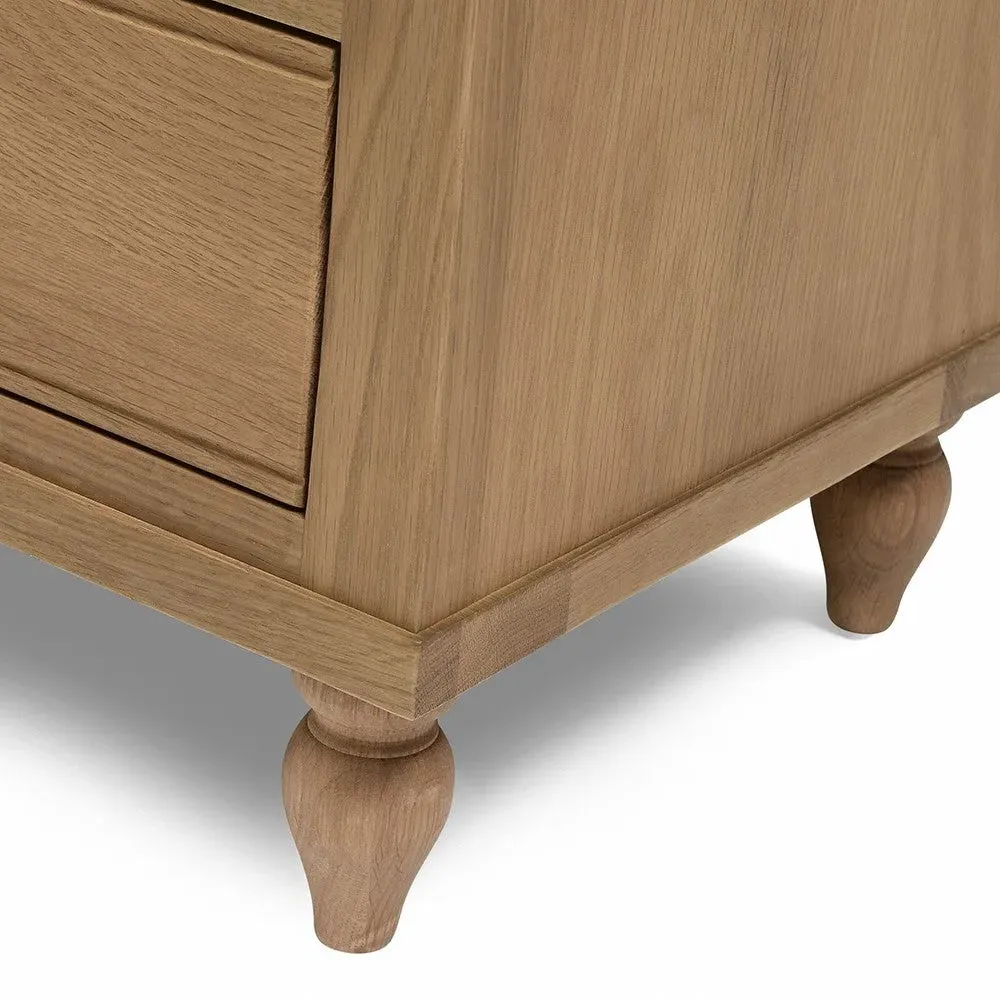 Large 3 Drawer Bedside Table - Brown, Oak
