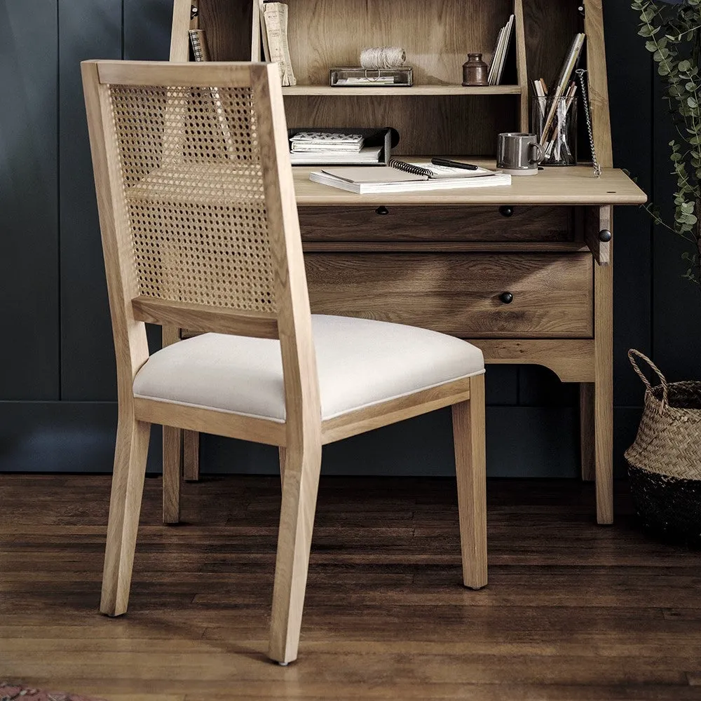 Rattan Back Chair - Stone, Oak