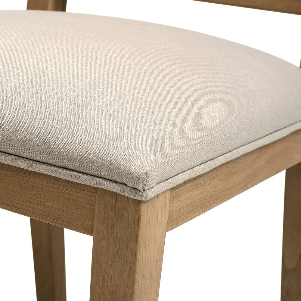 Rattan Back Chair - Stone, Oak