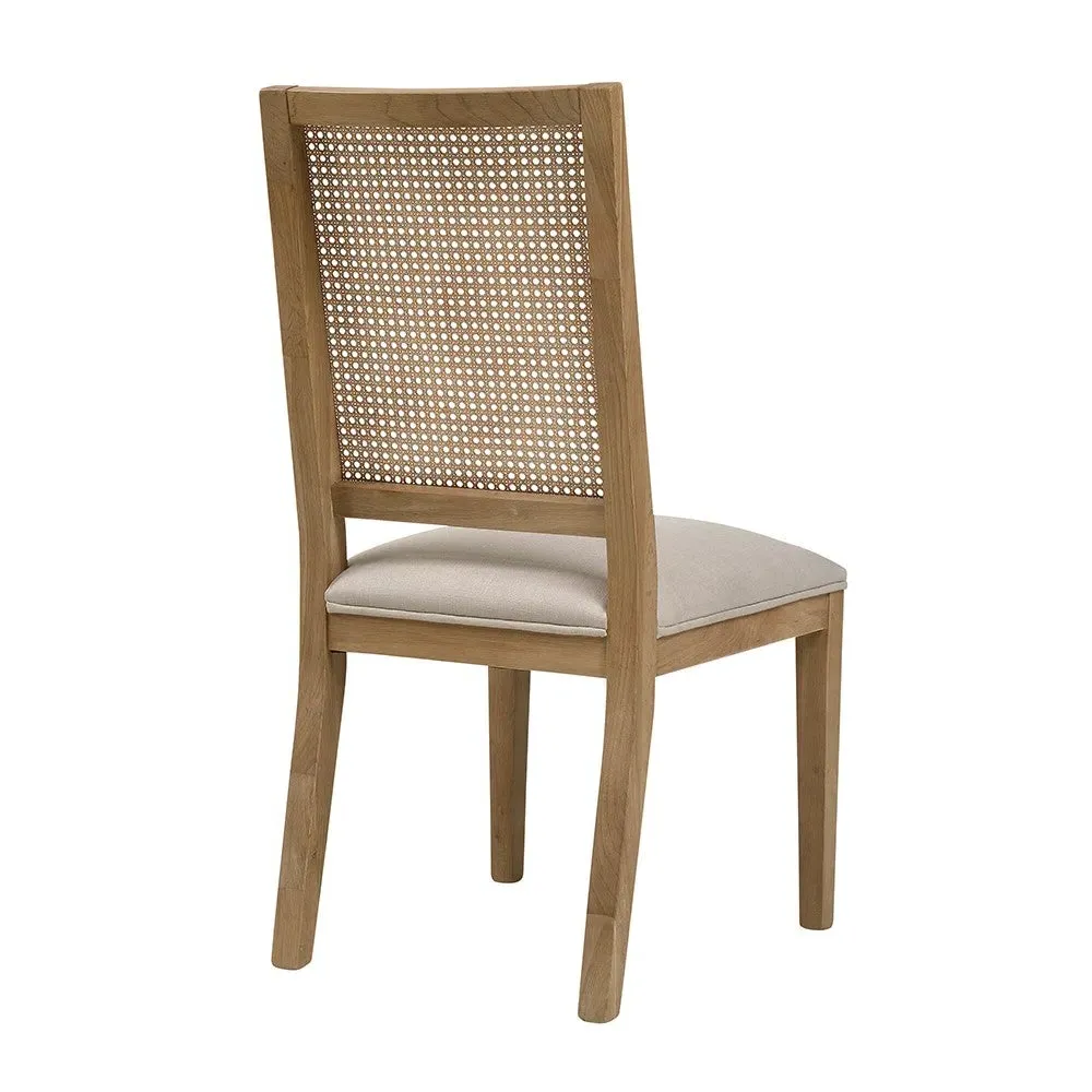 Set of 4 Rattan Back Dining Chairs - Oak