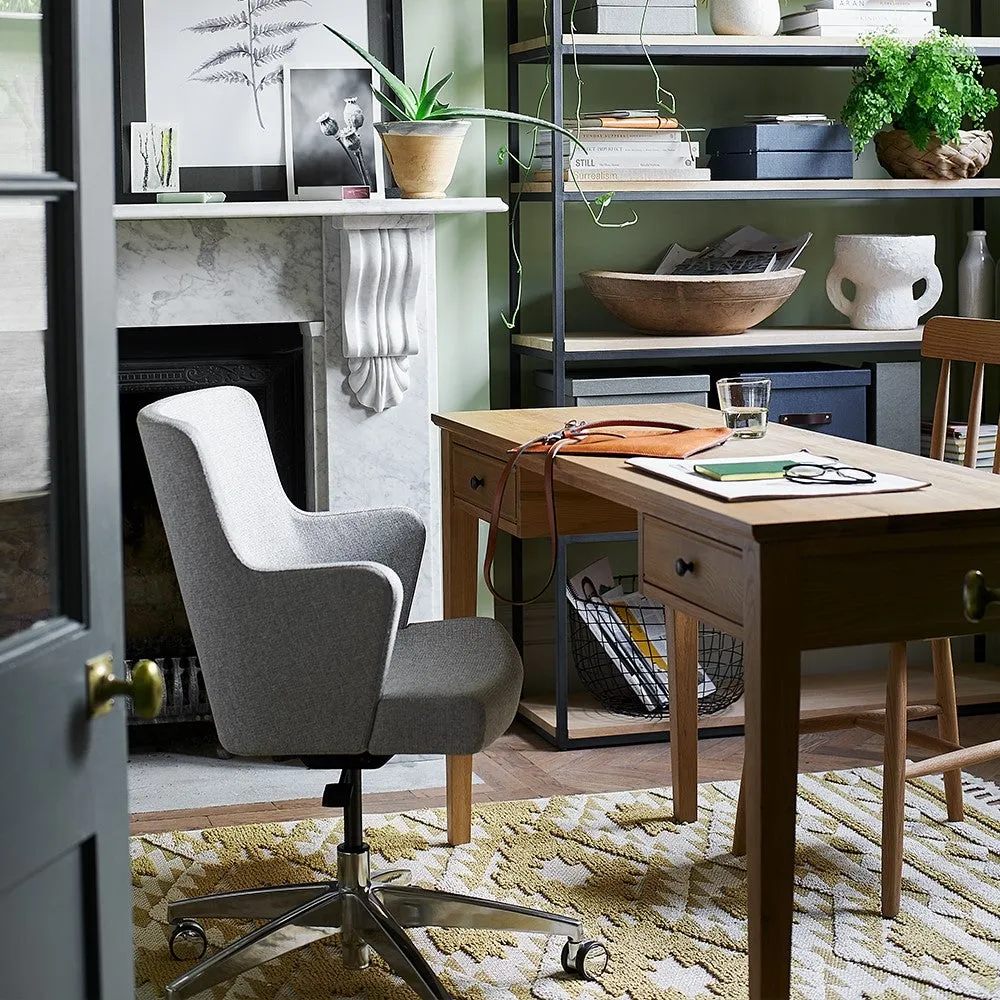 Writing Desk with Drawers - Mellow Oak image