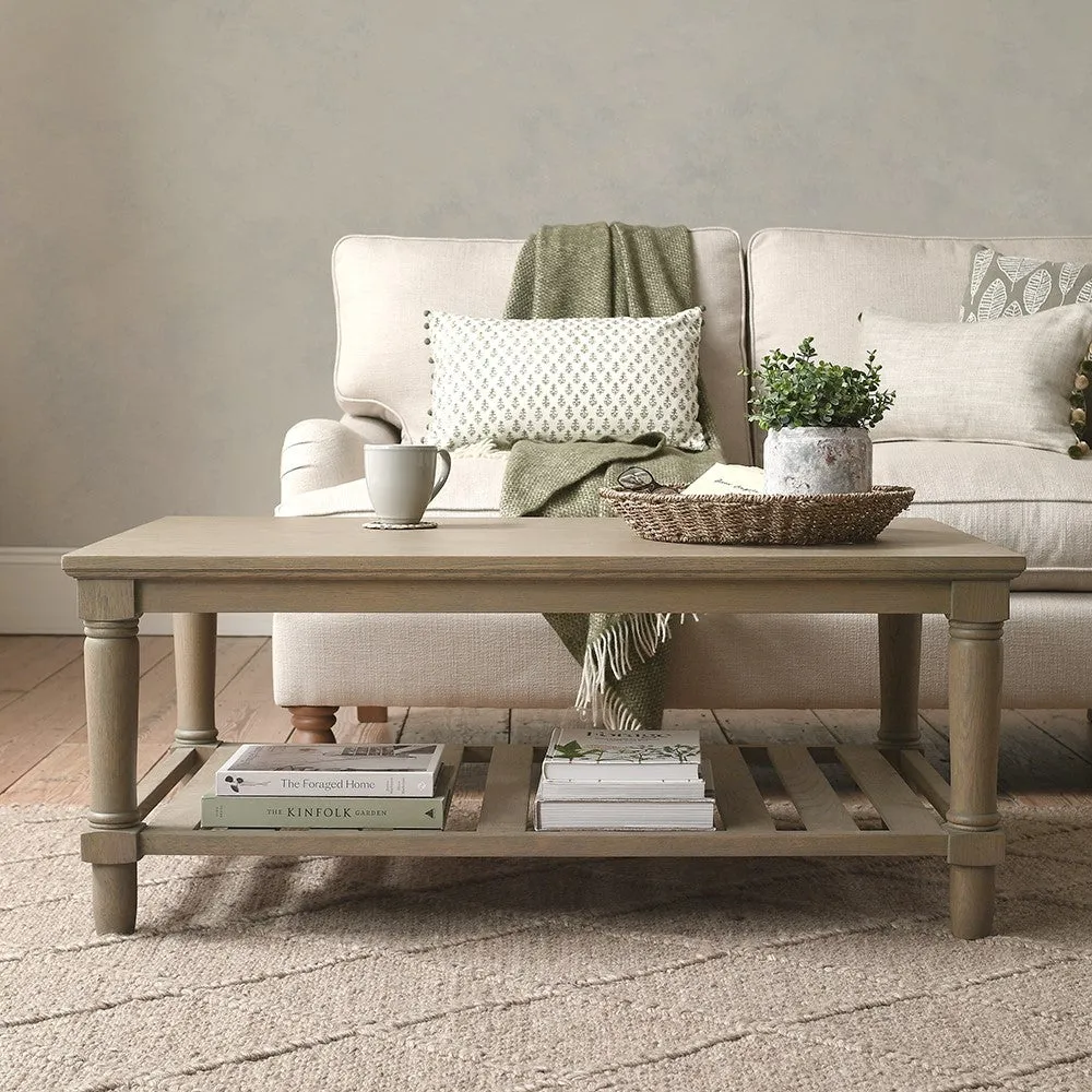 Elkstone Smoked Oak Coffee Table with Storage - Oak