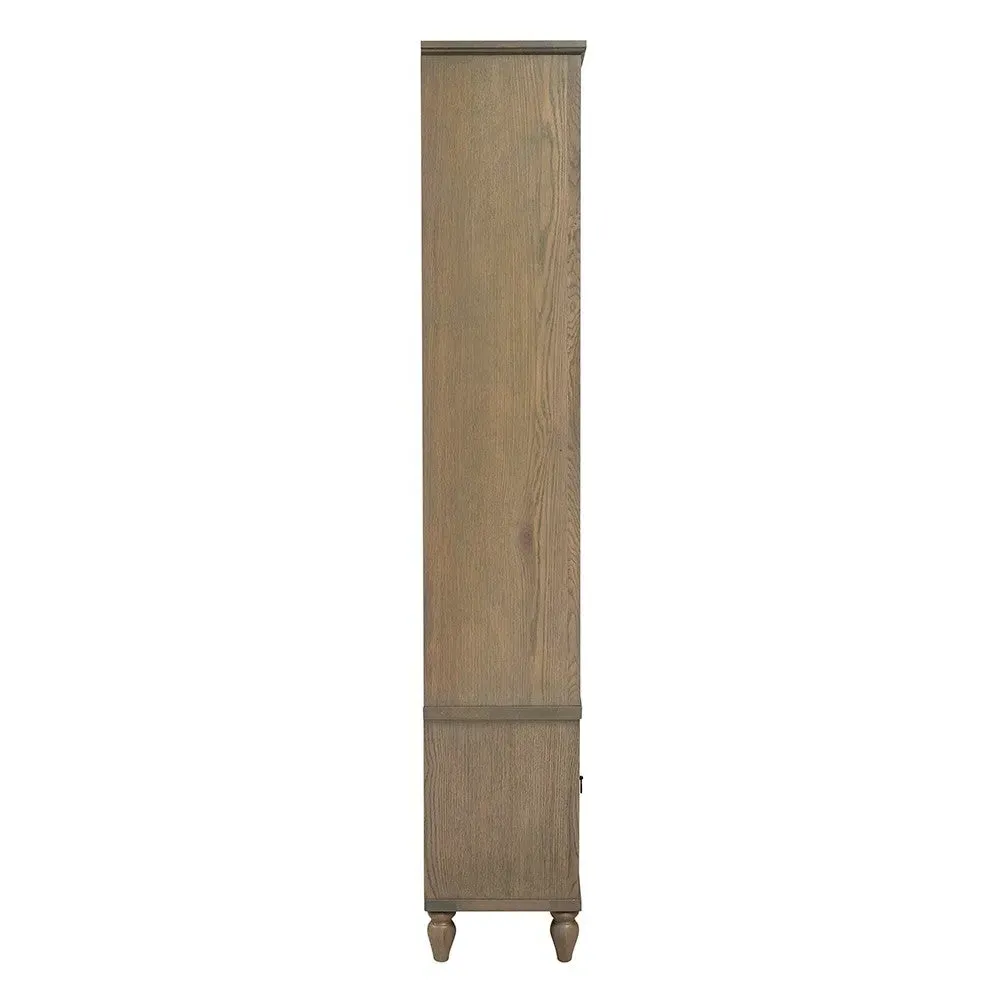 Large Divider Bookcase with Drawers - Smoked Oak