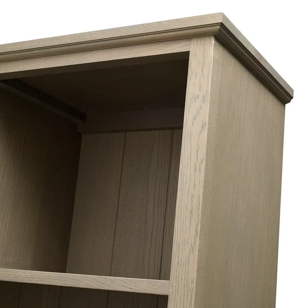 Large Divider Bookcase with Drawers - Smoked Oak