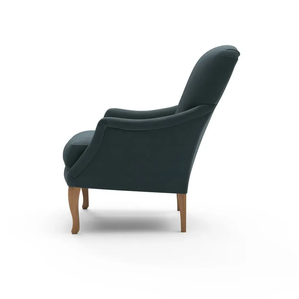 Armchair - Blue, Matt Velvet
