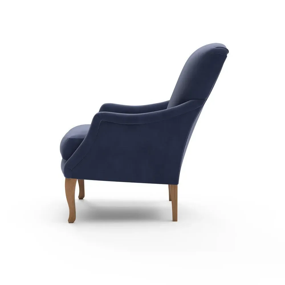 Armchair - Deep Blue, Matt Velvet