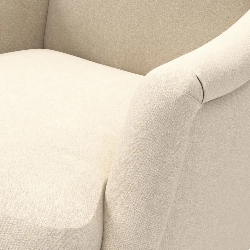 Plain Back Armchair - Lily White, House Linen Mix