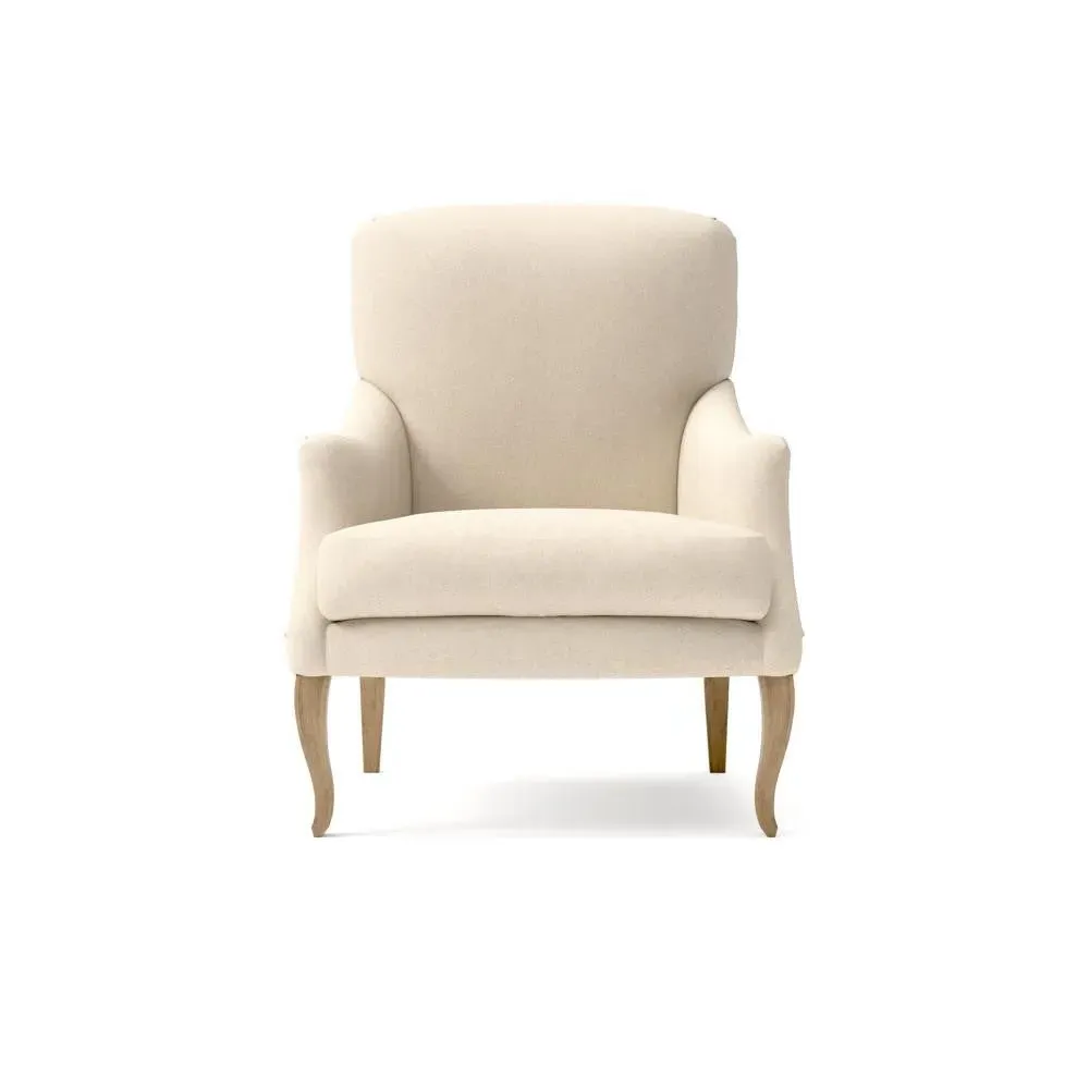 Plain Back Armchair - Lily White, House Linen Mix image