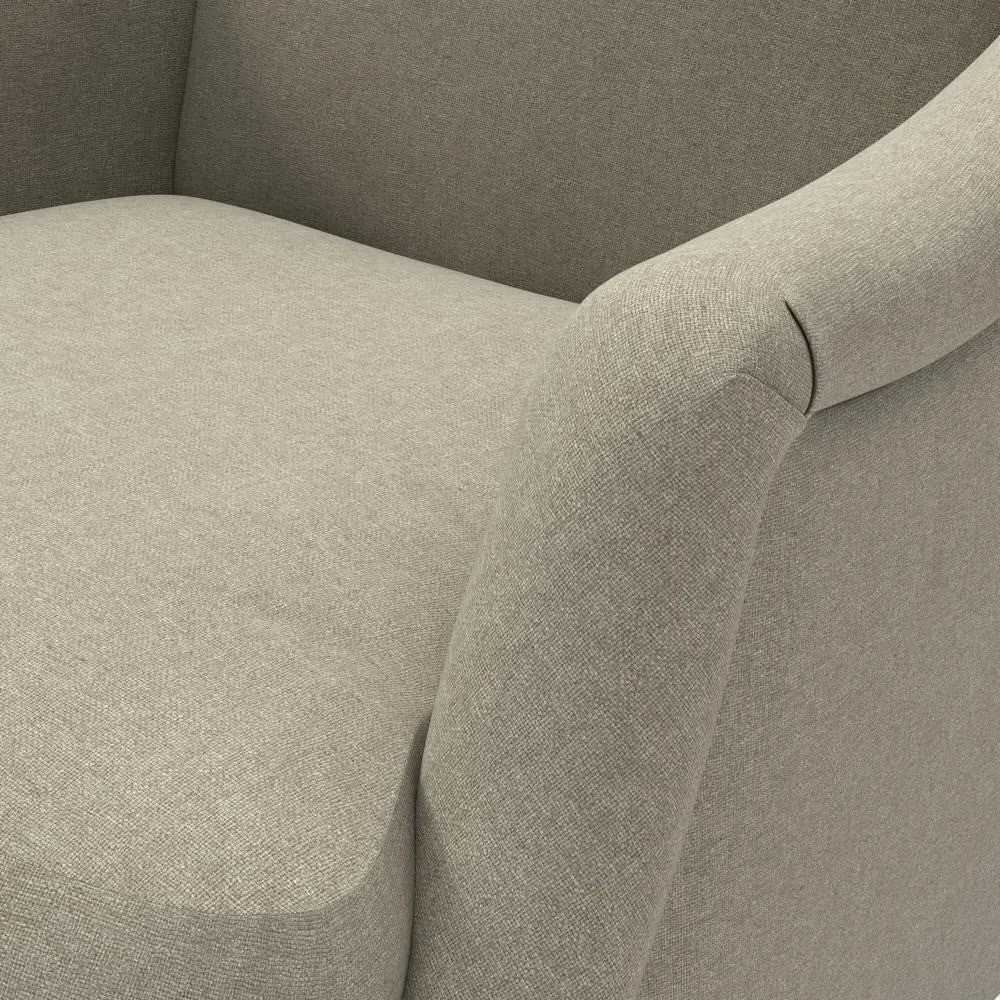 Plain Back Armchair - Mid Grey, House Linen Mix