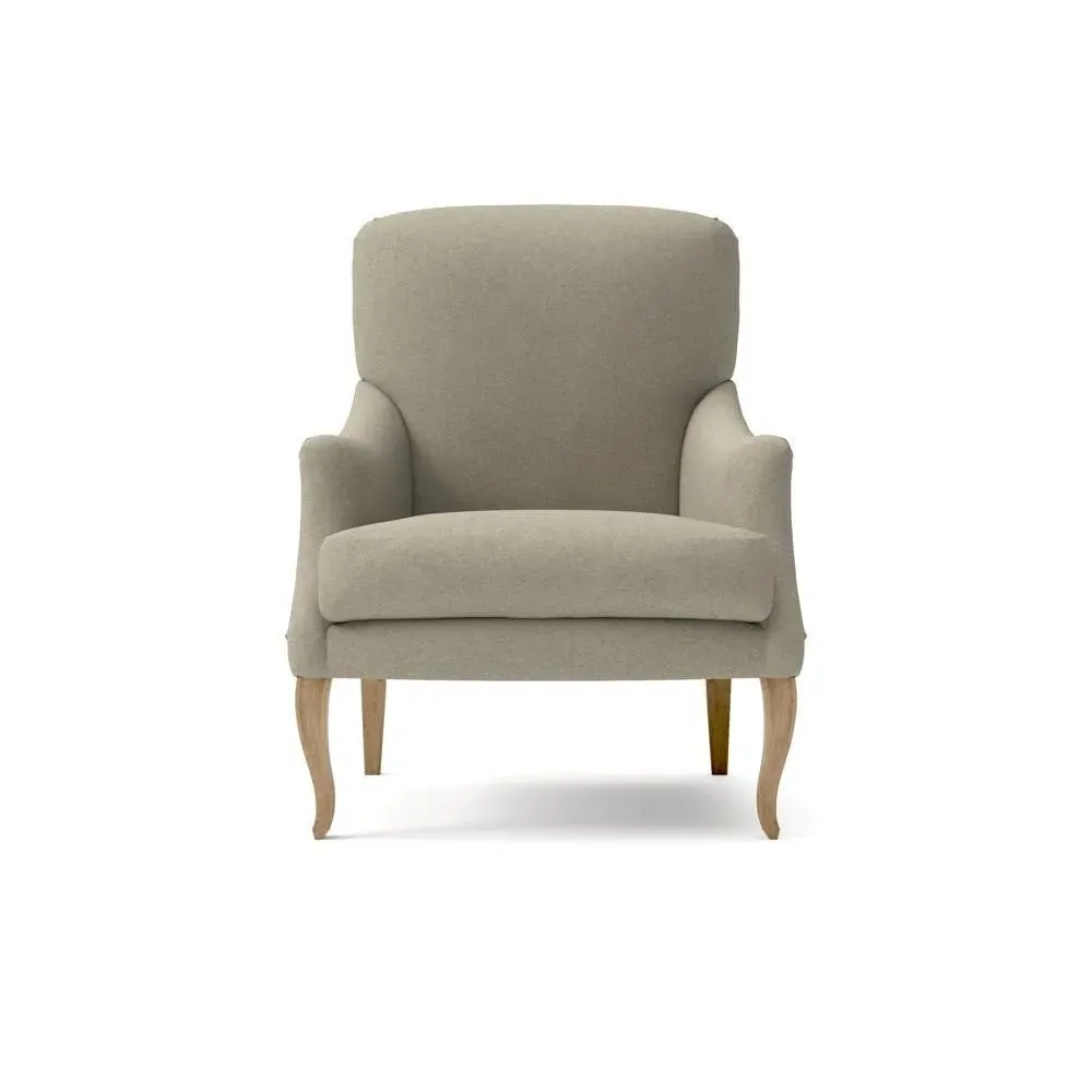 Plain Back Armchair - Mid Grey, House Linen Mix