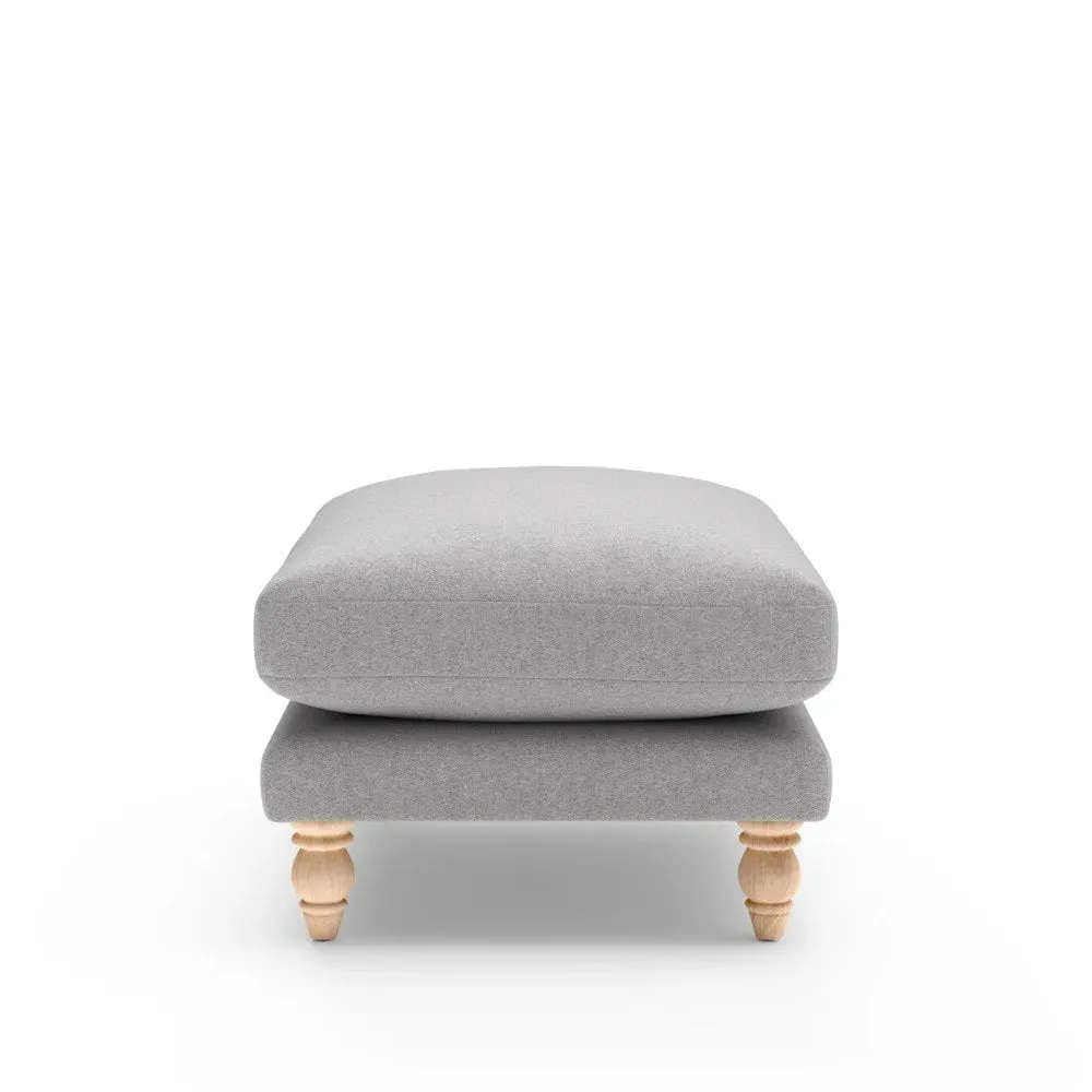 Emily Foot Stool - Grey Marl, Rustic Weave