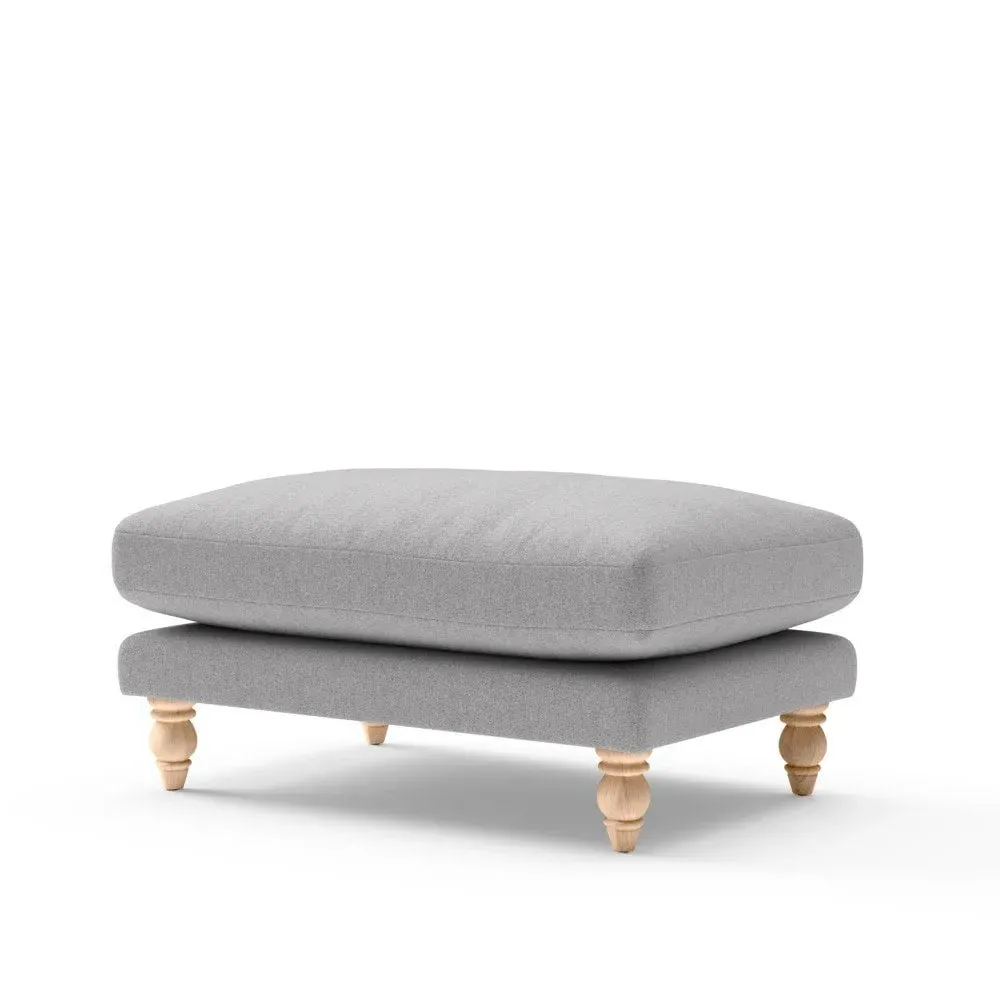 Emily Foot Stool - Grey Marl, Rustic Weave