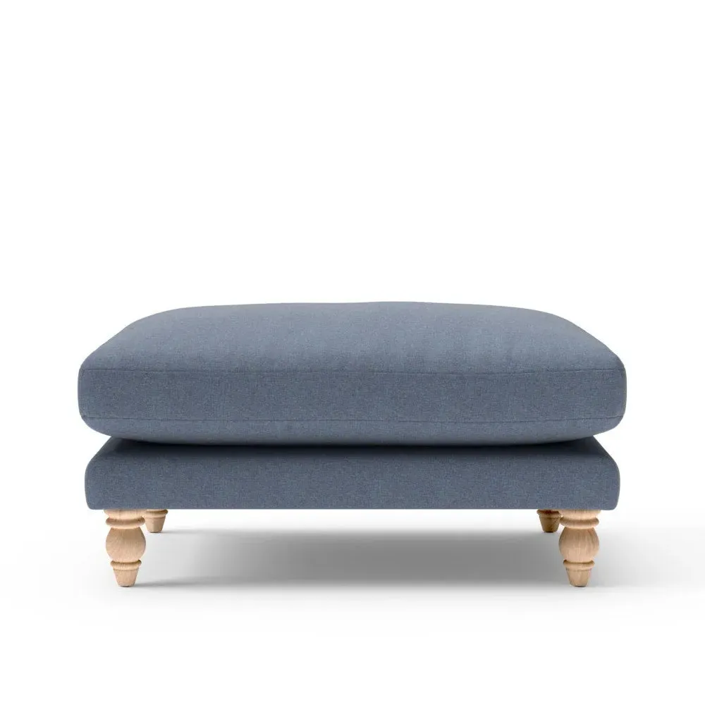 Emily Foot Stool - Indigo, House Linen Mix image