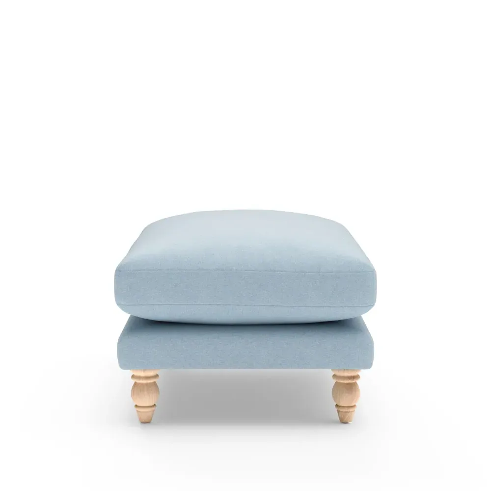 Foot Stool - Blue, House Linen Mix