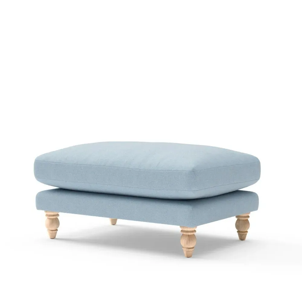 Foot Stool - Blue, House Linen Mix