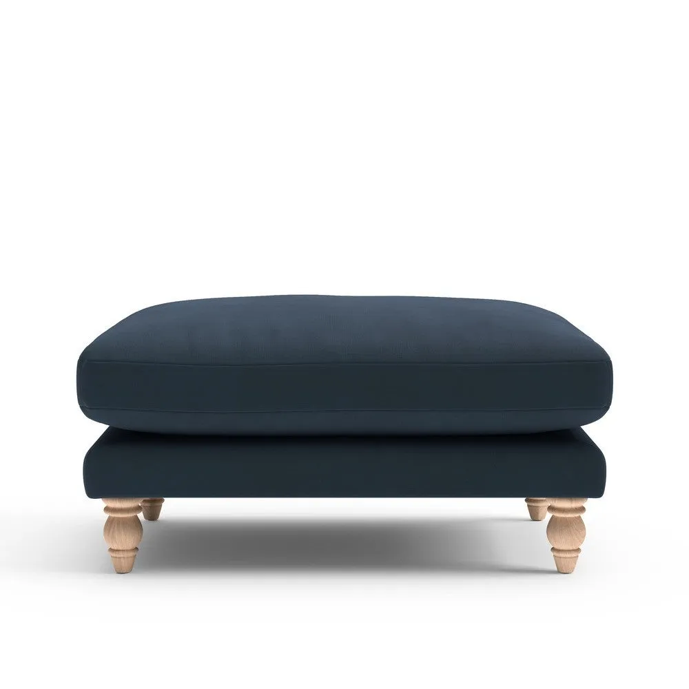 Foot Stool - Dark Blue, Matt Velvet