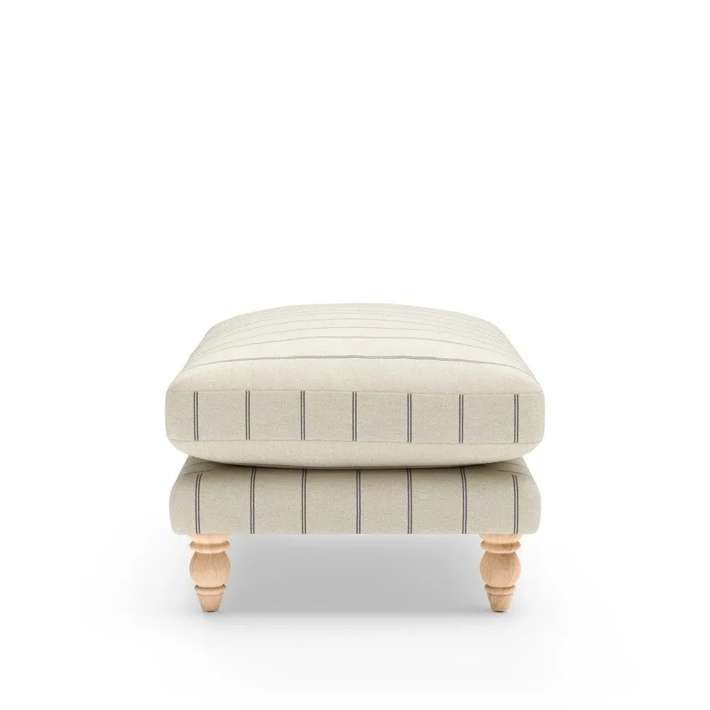 Foot Stool - Dark Grey, Compton Stripe