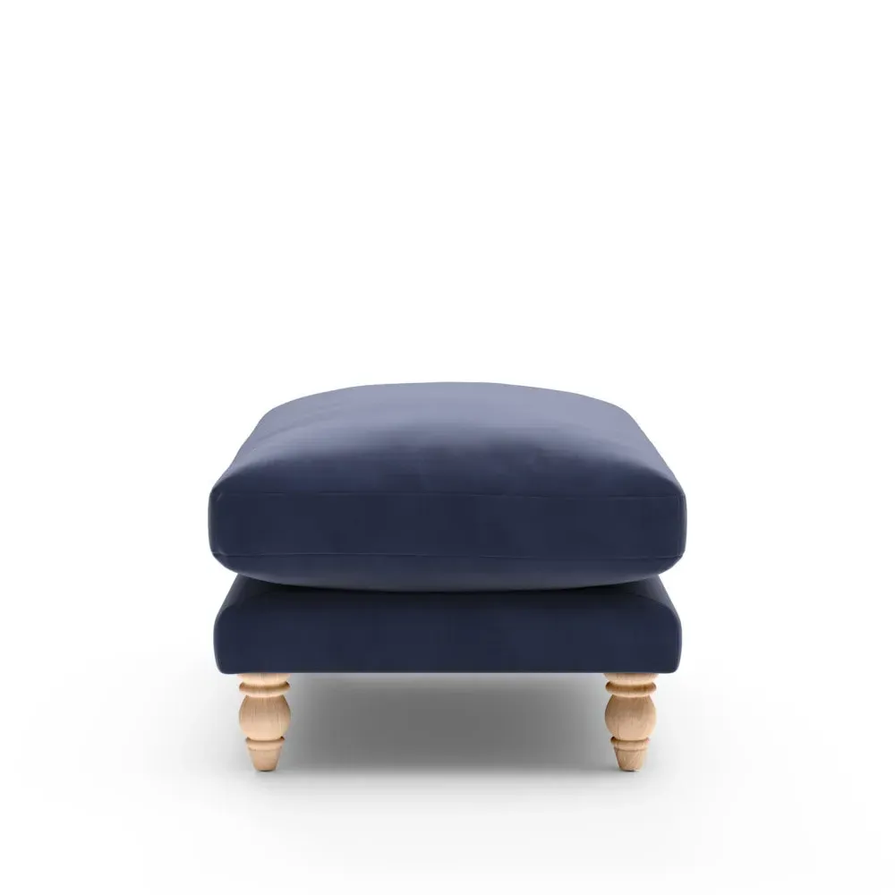 Foot Stool - Deep Blue, Matt Velvet