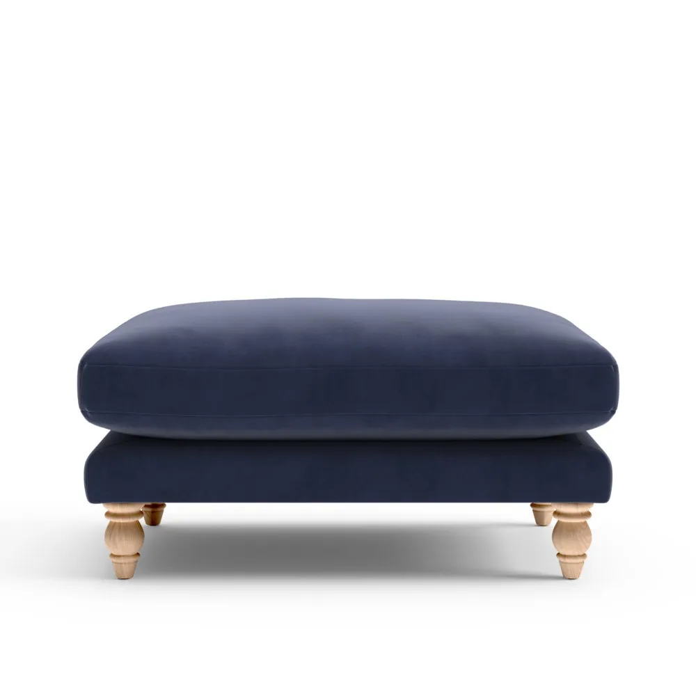 Foot Stool - Deep Blue, Matt Velvet