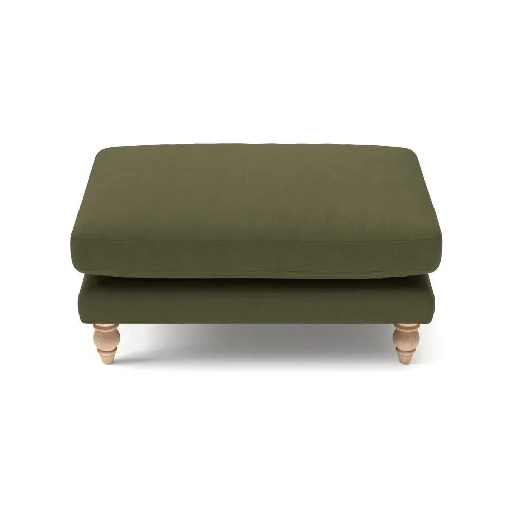 Foot Stool - Forest Green, House Linen Mix