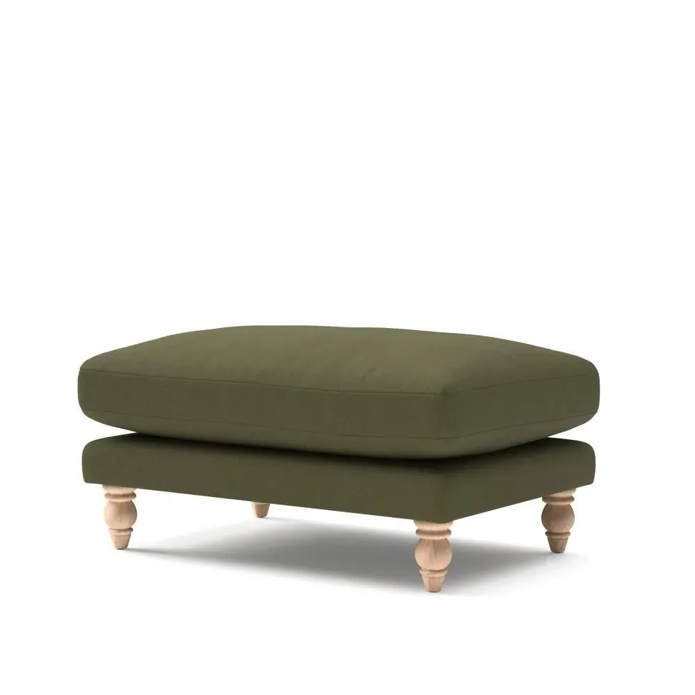 Foot Stool - Forest Green, House Linen Mix