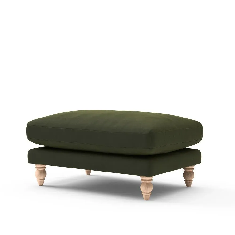 Foot Stool - Forest Green, Matt Velvet