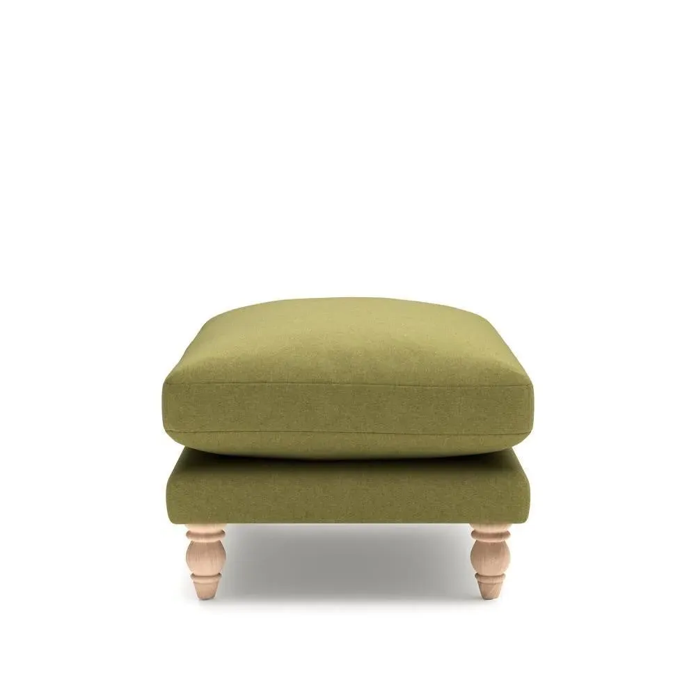 Foot Stool - Green, House Linen Mix