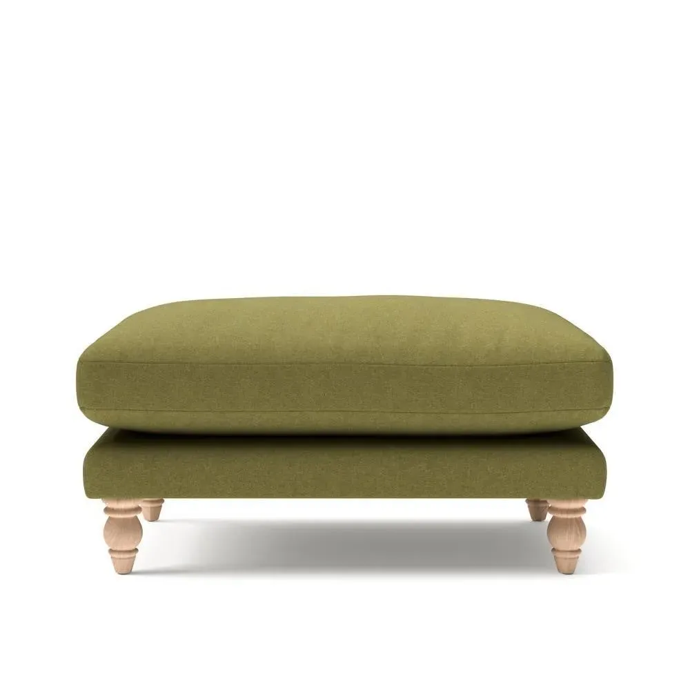 Foot Stool - Green, House Linen Mix