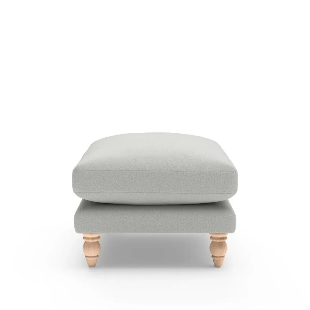 Foot Stool - Grey, Eco Herringbone