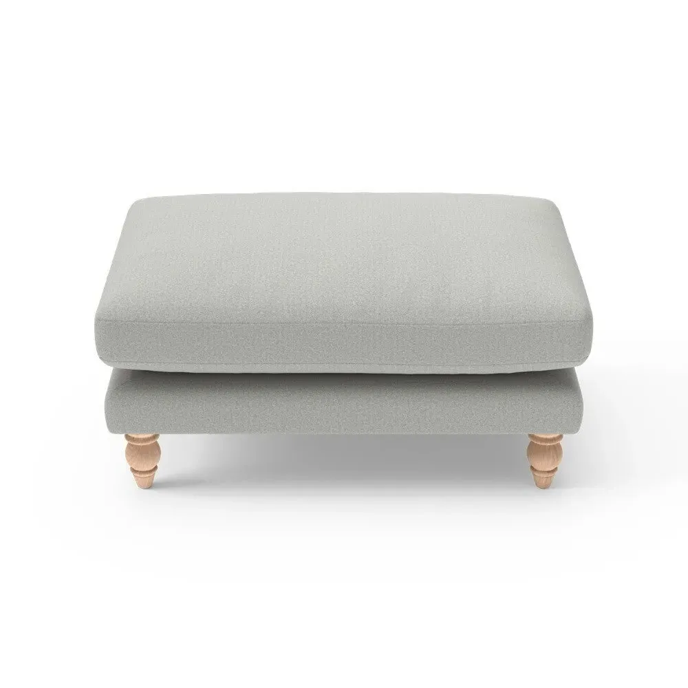 Foot Stool - Grey, Eco Herringbone