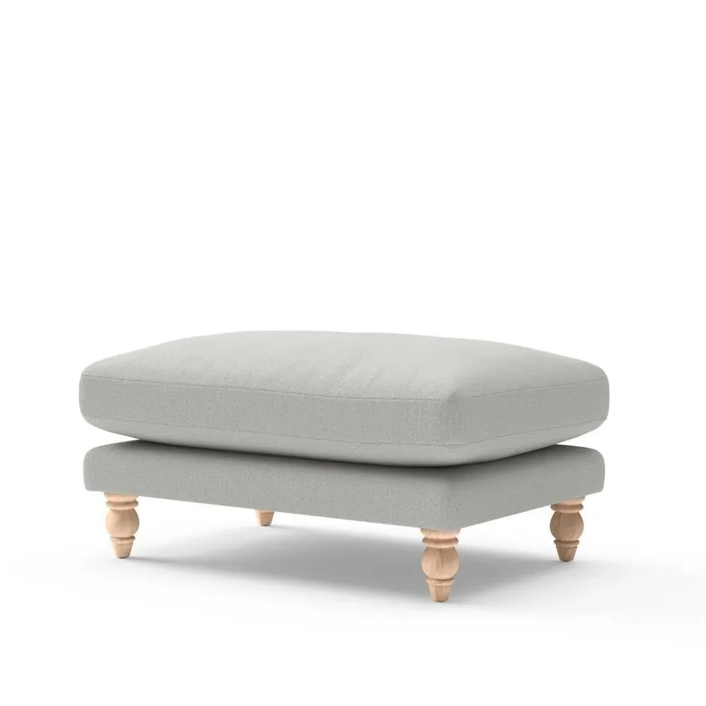 Foot Stool - Grey, Eco Herringbone