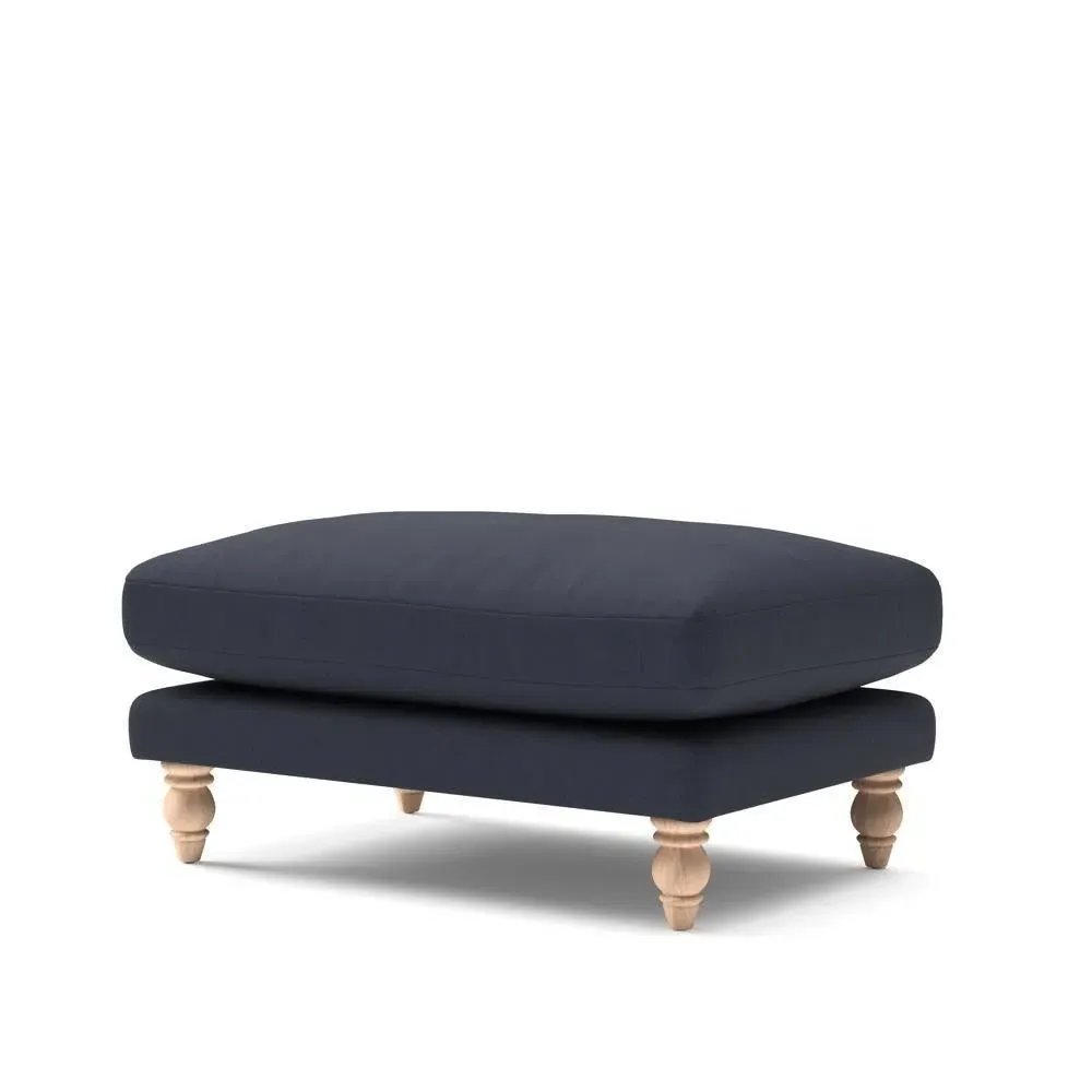 Foot Stool - Ink, House Linen Mix