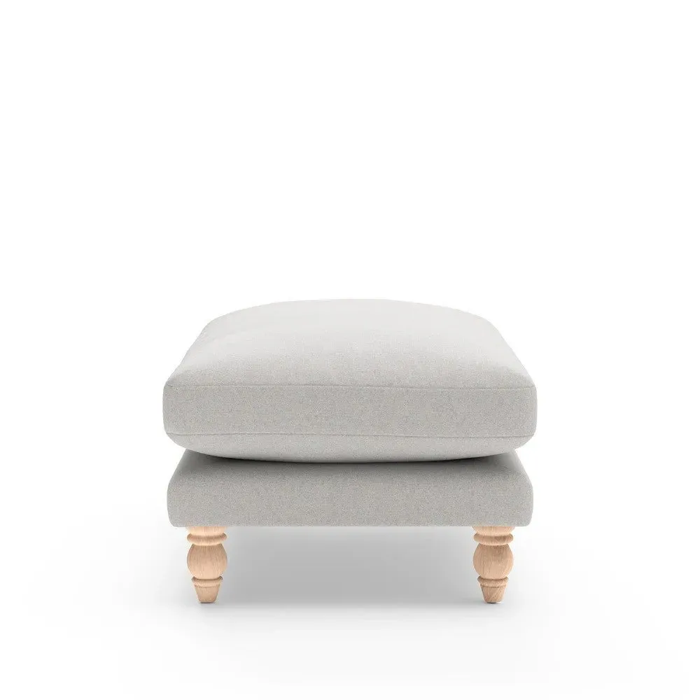 Foot Stool - Light Grey, Chunky Cotton