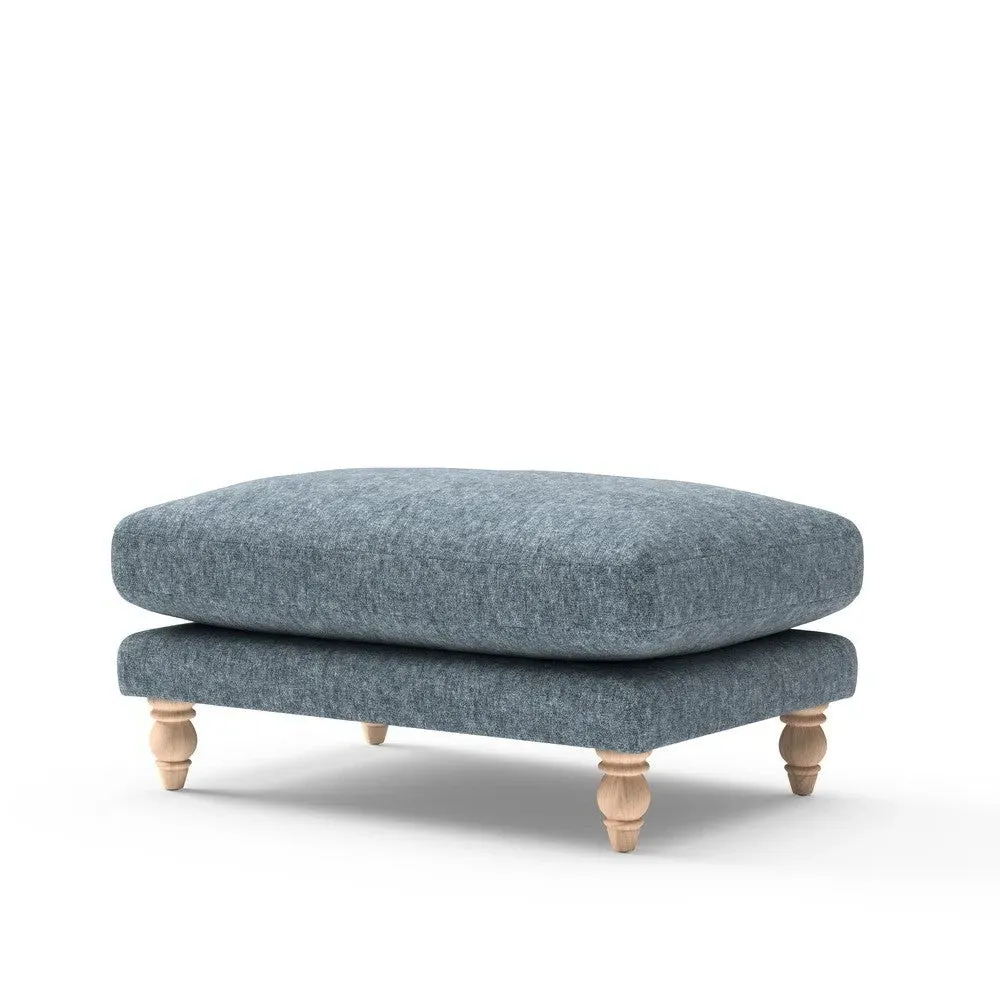 Foot Stool - Mid Blue, Aquaclean Oxford