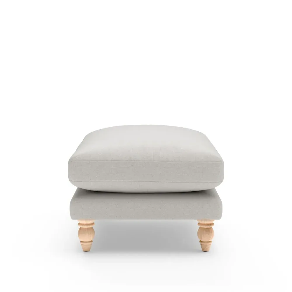 Foot Stool - Mid Grey, Chunky Cotton