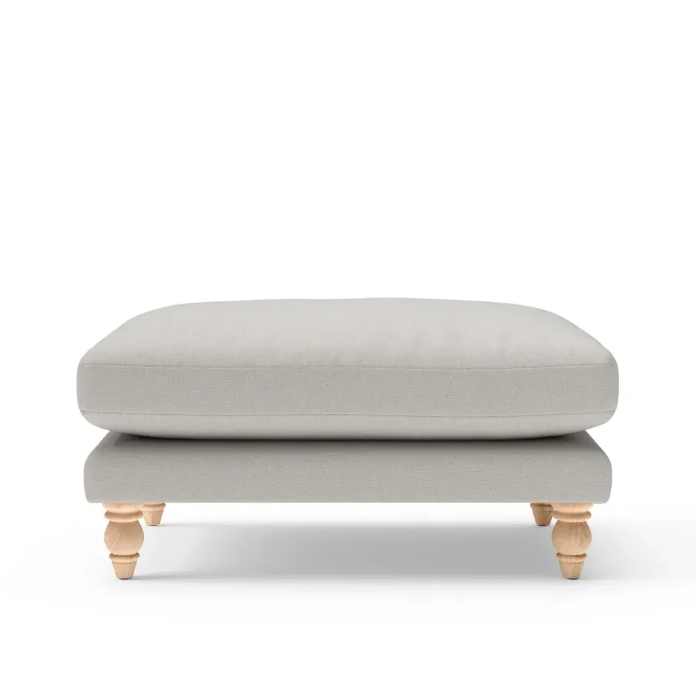 Foot Stool - Mid Grey, Chunky Cotton