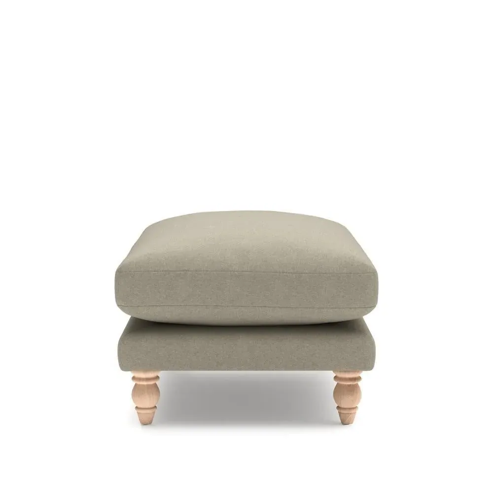 Foot Stool - Mid Grey, House Linen Mix