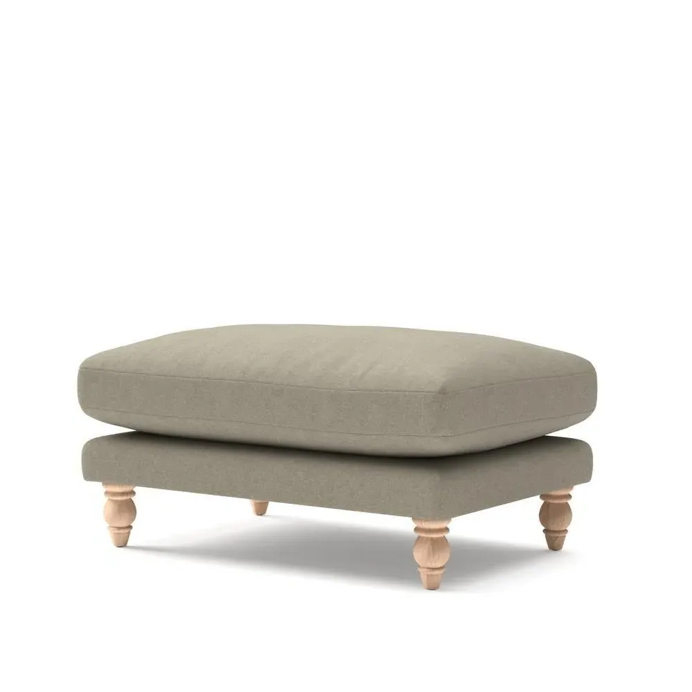 Foot Stool - Mid Grey, House Linen Mix