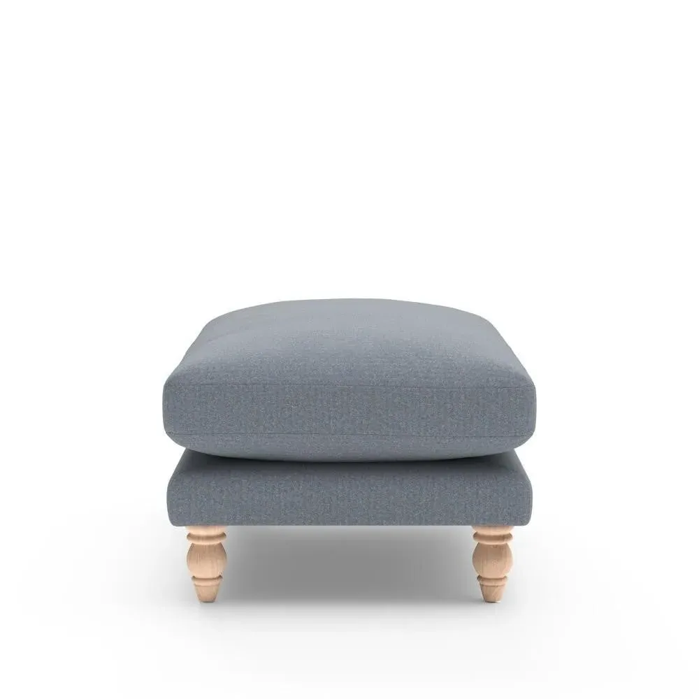 Foot Stool - Navy, Eco Herringbone
