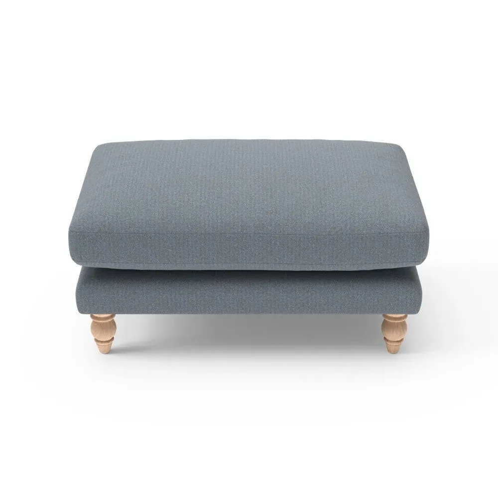 Foot Stool - Navy, Eco Herringbone