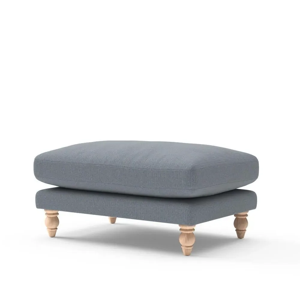 Foot Stool - Navy, Eco Herringbone