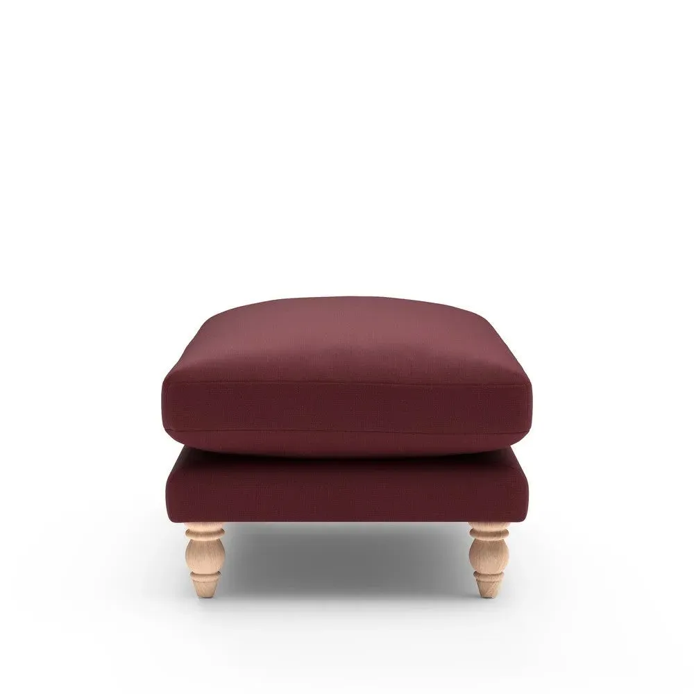 Foot Stool - Red, House Linen Mix