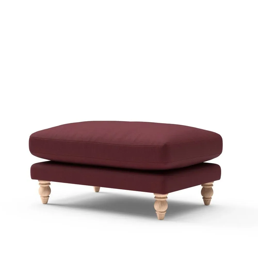 Foot Stool - Red, House Linen Mix