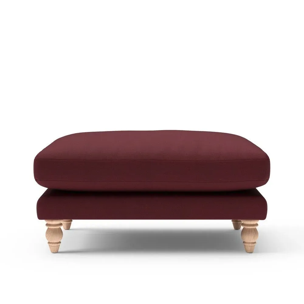 Foot Stool - Red, House Linen Mix