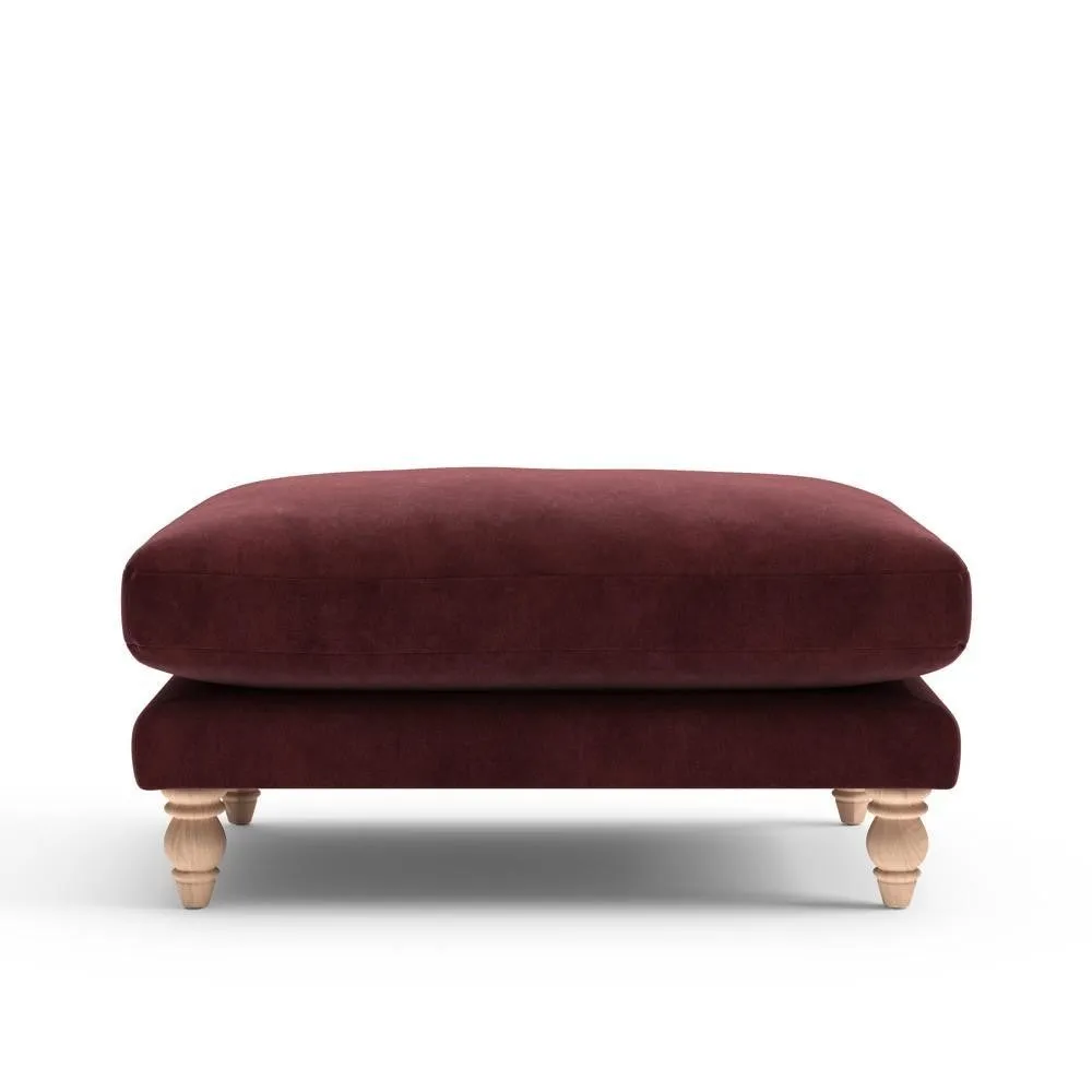 Foot Stool - Red, Matt Velvet