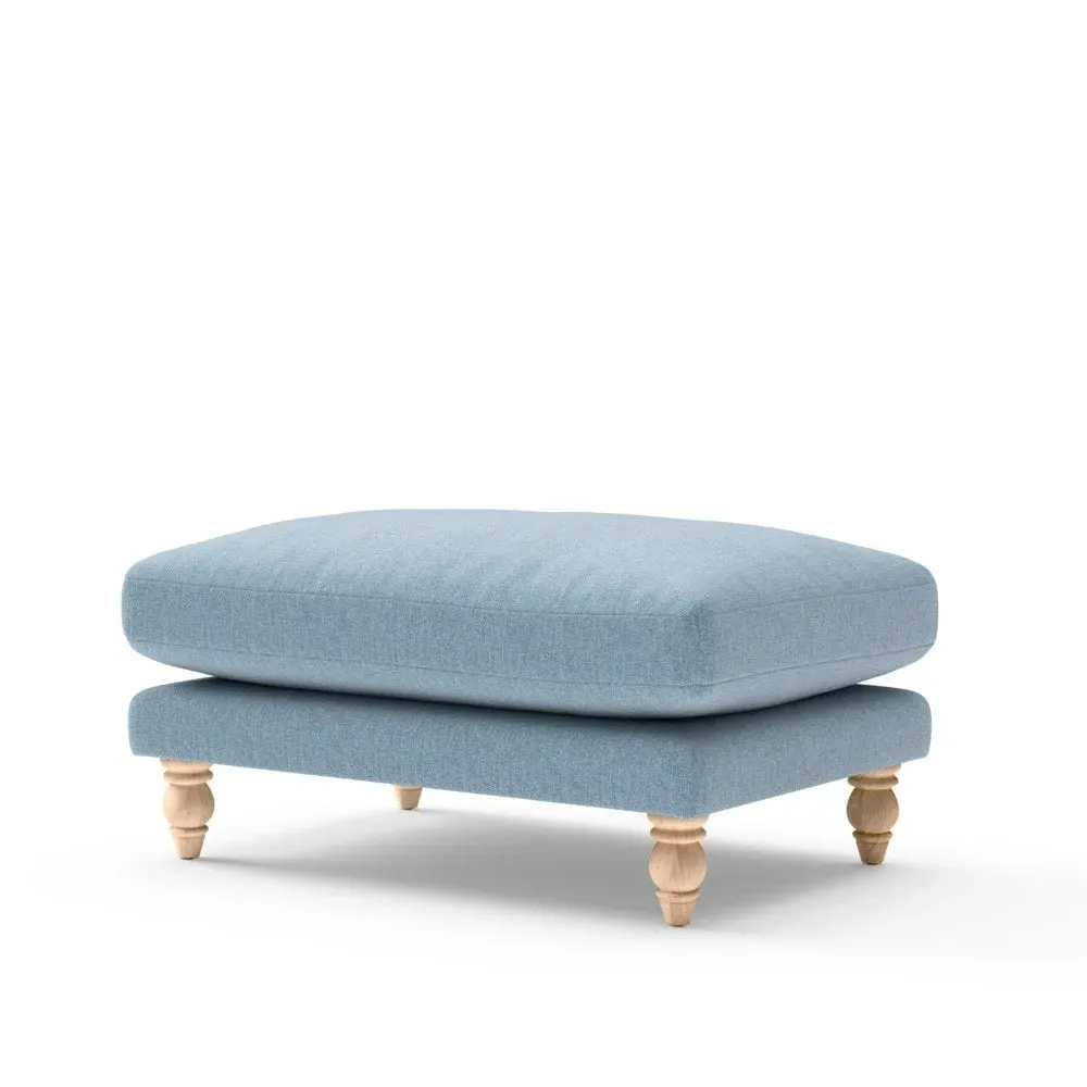 Foot Stool - Teal, Rustic Weave