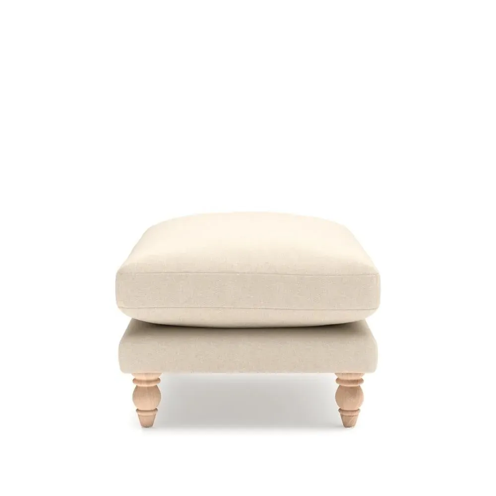 Foot Stool - White, House Linen Mix