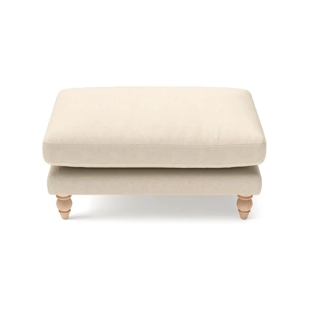Foot Stool - White, House Linen Mix