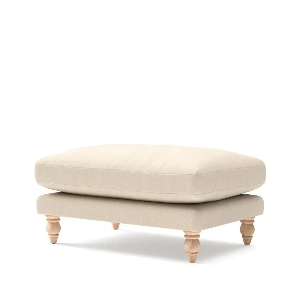 Foot Stool - White, House Linen Mix